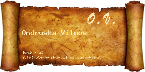 Ondruska Vilmos névjegykártya
